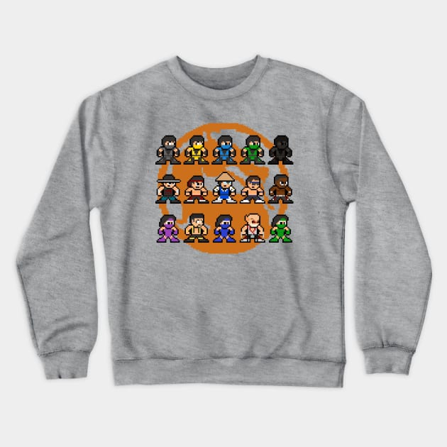 Pixelated Kombat 2 MK2 8bit Pixel Art Crewneck Sweatshirt by 8-BitHero